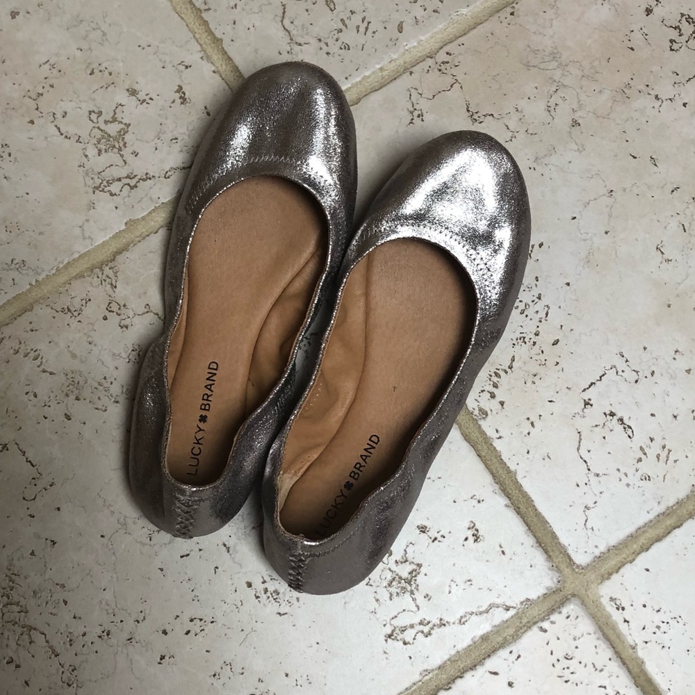 Lucky Brand silver metallic ballet flats - 10